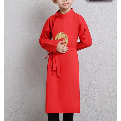 Chinese ancient traditional tang suit  emperor dragon robe for boys  kids children stage performance photography school cosplay outfits